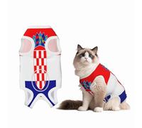 Republic of Croatia Flag Recovery Suit for Dogs Cats After Surgery, Soft Cotton Post-Surgery Suit for Male and Female Pet