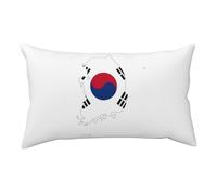 Republic Of Korea Flag Map Print Bed Pillow Covers For Comfy Sleeping, Pillow Cases With Short Plush Soft Hotel And Home