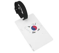 Republic of Korea Flag Map Print Luggage Tags Quick Install Airplane Travel Essentials for Suitcases Durable PVC Bag Tag