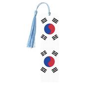 Republic of Korea Flag Wooden Bookmark with Tassel for Reading, Perfect Gift for Book Lovers