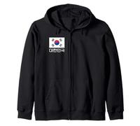 "Republic of Korea" Korean Flag Hangul Word Zip Hoodie