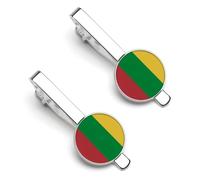 Republic of Lithuania Flags Men Tie Clip Wedding Gift for Best Man, Groomsman, Usher, Birthday