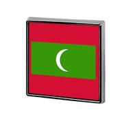 Republic Of Maldives Flag Lapel Pin, Creative National Flag Square/Circle/Heart-Shaped Badge Brooch Pins, Patriotic National Style Souvenir Novelty Accessory For Unisex