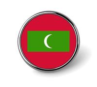 Republic Of Maldives Flag Lapel Pin, Creative National Flag Square/Circle/Heart-Shaped Badge Brooch Pins, Patriotic National Style Souvenir Novelty Accessory For Unisex