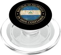 Republic Of Nicaragua Vintage Distressed Circular Seal PopSockets PopGrip for MagSafe