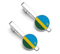 Republic of Rwanda Flags Men Tie Clip Wedding Gift for Best Man, Groomsman, Usher, Birthday