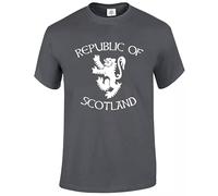 Republic of Scotland T-Shirt Men's Scottish Independence Gift Tee Top(Charcoal,L)