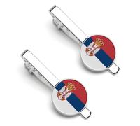 Republic of Serbia Flag Personalised Men Men Tie Clip Wedding Gift for Best Man, Groomsman, Usher, Birthday