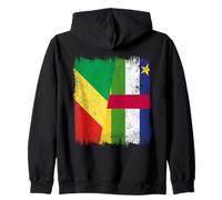 Republic of the Congo Central African Republic Half Flag Zip Hoodie