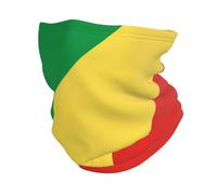 Republic of The Congo Flag Pattern Multifunctional Elastic Neck Warmer Scarf Adjustable Balaclava Outdoor Essential Moisture-Wicking Anti-Static Balaclava Design Windproof Warm Sports Mask