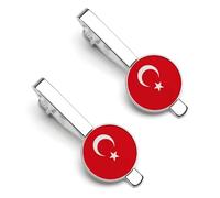 Republic of Türkiye Flag Personalised Men Men Tie Clip Wedding Gift for Best Man, Groomsman, Usher, Birthday