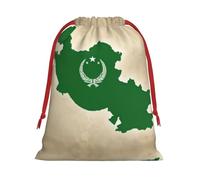 Republic Of Uzbekistan Flag Map01 Print Plush Gift Bags With Drawstring, Reusable Gift Wrap For Christmas, Wedding, Party -Size M