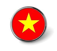 Republic Of Vietnam Flag Lapel Pin, Creative National Flag Square/Circle/Heart-Shaped Badge Brooch Pins, Patriotic National Style Souvenir Novelty Accessory For Unisex