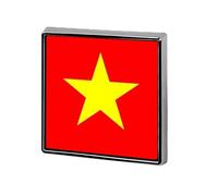 Republic Of Vietnam Flag Lapel Pin, Creative National Flag Square/Circle/Heart-Shaped Badge Brooch Pins, Patriotic National Style Souvenir Novelty Accessory For Unisex