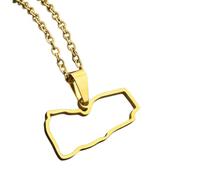 Republic of Yemen Map Outline Pendant Necklace Arab Men Women Country Map Gift