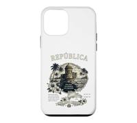 Republica Dominicana Vintage Art with Coastal Fort and Map Case for iPhone 12 mini