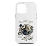 Republica Dominicana Vintage Art with Coastal Fort and Map Case for iPhone 13 Pro Max