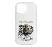 Republica Dominicana Vintage Art with Coastal Fort and Map Case for iPhone 14