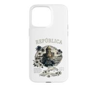 Republica Dominicana Vintage Art with Coastal Fort and Map Case for iPhone 15 Pro Max