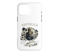 Republica Dominicana Vintage Art with Coastal Fort and Map Case for iPhone 16 Pro Max