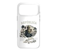 Republica Dominicana Vintage Art with Coastal Fort and Map Case for iPhone 17 Pro Max