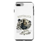 Republica Dominicana Vintage Art with Coastal Fort and Map Case for iPhone 7 Plus/8 Plus