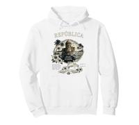 Republica Dominicana Vintage Art with Coastal Fort and Map Pullover Hoodie