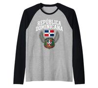 Republica Dominicana Vintage Flag Raglan Baseball Tee