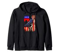 Republican Behind US Flag Republican Party Election Zip Hoodie