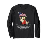 Republican Jesus Holding American Flag Protest Long Sleeve T-Shirt