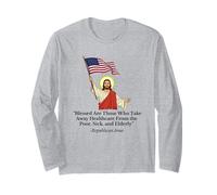 Republican Jesus Holding American Flag Protest Long Sleeve T-Shirt