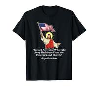 Republican Jesus Holding American Flag Protest T-Shirt