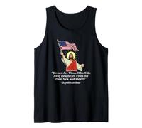 Republican Jesus Holding American Flag Protest Tank Top