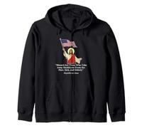 Republican Jesus Holding American Flag Protest Zip Hoodie