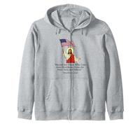Republican Jesus Holding American Flag Protest Zip Hoodie