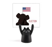 Republician Elephant Raise Flag Election Memo Holder Cartoon Black Cat Stand Decoration