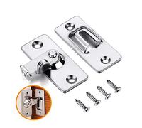 Repuhand Door Hasp Latch 90 Degree with 4 Screws for Sliding Door Hardware Locks Bolt Household Accessories Stainless Steel