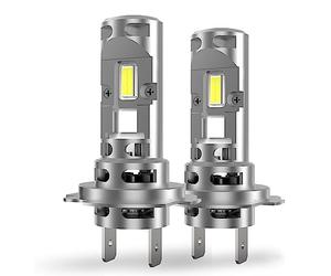 REPYL 2pcs Mini H7 LED Headlight Bulb Wireless 120W 50000LM CSP Car Headlamp Auto Diode Lamps With Fan H7 Turbo Led 12V 6500K White