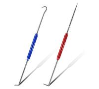 Repztevo Double Pointed Scriber, 2 Pcs Metal Scribe Hook and 45 Degree 90 Degree Tip Marking for Machinists,Technicians