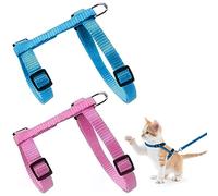 REQAG Striped Cat Harness Kitten & Small Dogs, Premium Comfortable Mesh, Better Tension Control, Reflective Strips, Adjustable, Escape Proof for Outdoor Leisure, Vets & Groomers