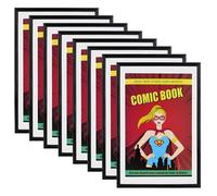 ReqiHome 8 Pack, Comic Book Frame with White Mat, UV Protection, Fits Current and Standard Size Comic up to 6 3/4" x 10 1/4", Fits Comic Book Bags and Sleeves, Wall or Tabletop Display