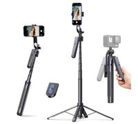 REQO 70.9" Auto Face Tracking Tripod for iPhone,360 Rotation Travel Selfie Stick Stand with Remote,Face Tracking Phone Tripod That Follows Your Movement for Android,Live,Video Recording (Black)