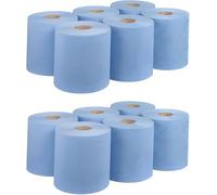 Requisite Needs 12 Rolls Blue CENTREFEED 2 PLY Paper Towels Hand Towel Tissue Premium Quality Wall Mounted Lockable Rolls 100m