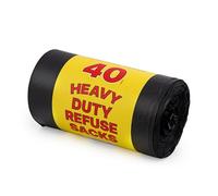 REQUISITE NEEDS 40 Pack Ultra Heavy Duty Black Refuse Sacks, 70L Capacity, Bin Bags, Bin Liners, Tear Resistant, Premium Quality Bin Bags,Perfect for Everyday Use, Household, Office, Kitchen & Caterer