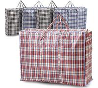 5 PACK Strong Extra large Jumbo Storage Laundry zipped bag Reusable 80 x 60 x 28 cm