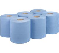 REQUISITE NEEDS Blue Centrefeed Paper Tissue Rolls Pack of 6 Embossed 2 Ply Blue Rolls - Blue Paper Towel Tissue