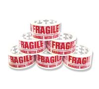 REQUISITE NEEDS Fragile Packing Tape | 6 Rolls Per Pack 48MM x 66M | Ideal as Fragile Tape Roll, Packing Tape, Packaging Tape, Tape Pack, Heavy Duty Tape, Packing Tape for Moving House