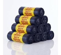 REQUISITE NEEDS Heavy Duty Bin Bags with 50L Capacity, 200 Count (20 bin liners x 10 rolls), Black Refuse Sacks, Strong Recycled Liners for Everyday use at Home, Office, Kitchen & Restaurants
