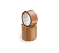 REQUISITE NEEDS Heavy Duty Brown Packing Tape, 48mm x 66m, 3 Rolls, Tear Resistant Parcel Sealing Tape for Moving and Box Packaging