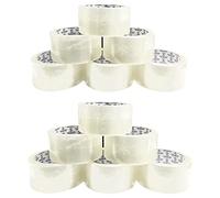 REQUISITE NEEDS Heavy Duty Strong Packaging Tape, Great For Packing, Shipping & Moving, 12 Rolls (48mm x 66m) For Industrial and House Hold Uses (Clear)